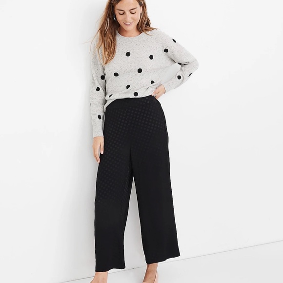 Madewell  |  Drapey Jacquard Huston Pull on pant black size M - Picture 3 of 11